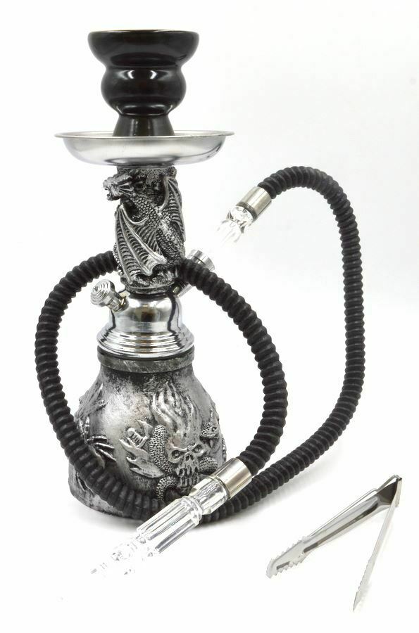 Dracarys Silver Skulls Dragon Smoking Hookah Shisha Pipe for Smoking 1 –  Dreki Pipes