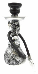 Dracarys Silver Skulls Dragon Smoking Hookah Shisha Pipe for Smoking 11.5''