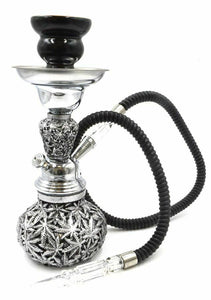Dracarys Silver Leaves Smoking Hookah Shisha Pipe for Smoking 11.5''