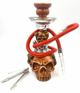 Dracarys Bronze Skulls Smoking Hookah Shisha Pipe for Smoking 11.5''