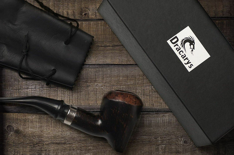 Dracarys Pipes Sherlock Holmes Style Wood Tobacco Smoking Pipe Unique Design w Pouch