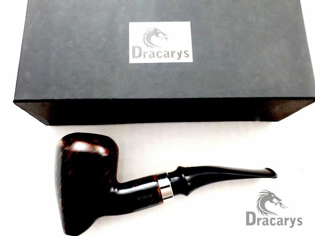 Dracarys Pipes Sherlock Holmes Style Wood Tobacco Smoking Pipe Unique Design w Pouch