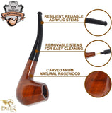 Drekis Pipes Rosewood Smoking Pipe Natural, Handmade Wood Brandy Style