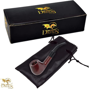 Drekis Pipes Rosewood Smoking Pipe Natural, Handmade Wood Bent Apple Style