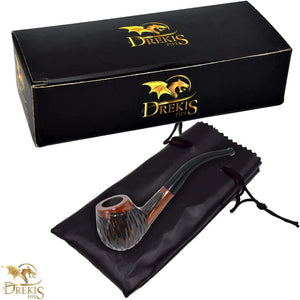 Drekis Pipes Rosewood Smoking Pipe Natural, Handmade Wood Brandy Style