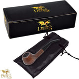 Drekis Pipes Rosewood Smoking Pipe Natural, Handmade Wood Bent Apple Style