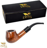 Dreki Pipes Rosewood Smoking Pipe Natural, Handmade wood Full Bent Shape