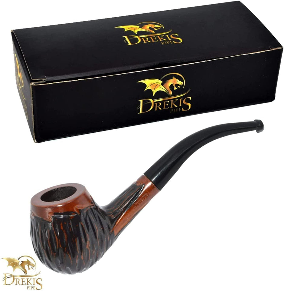 Drekis Pipes Rosewood Smoking Pipe Natural, Handmade Wood Brandy Style