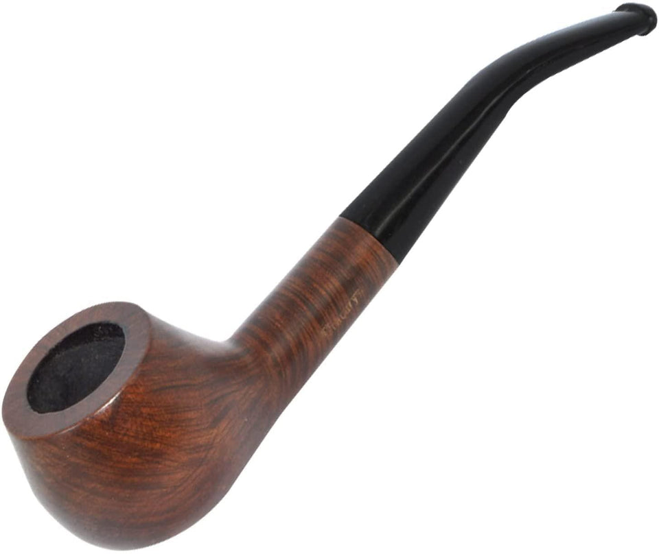 Drekis Pipes Rosewood Smoking Pipe Natural, Handmade Wood Bent Apple Style