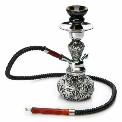 10.5" Black Hookah Water Canabis Vase Shisha Smoking Hose Pipe