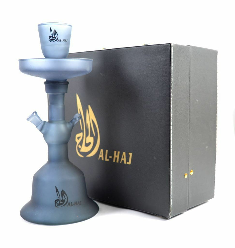 Al-Haj 100% Glass 13" Hookah Shisha Water Smoke Pipe Nargile 5 Colors + Colorful LED Lamp (Red)