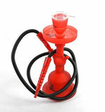 Al-Haj 100% Glass 13" Hookah Shisha Water Smoke Pipe Nargile 5 Colors + Colorful LED Lamp (Red)