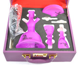 Al-Haj 100% Glass 13" Hookah Shisha Water Smoke Pipe Nargile 5 Colors + Colorful LED Lamp (Red)