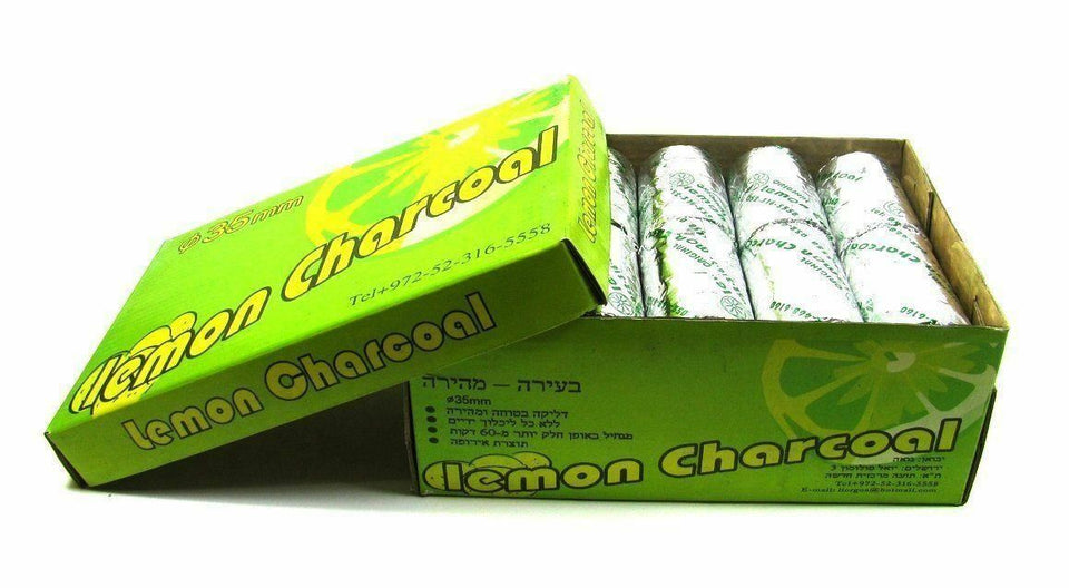 20 Rolls Lemon Charcoal 100 Pcs Tabs Coal Shisha Hookah Without Hole