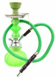 11" Hookah Shisha Complete Set Pumpkin Glass Vase Neon Glamor Decorated Green