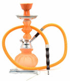 11" Hookah Shisha Complete Set Pumpkin Glass Vase Neon Glamor Decorated Orange