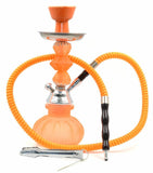 11" Hookah Shisha Complete Set Pumpkin Glass Vase Neon Glamor Decorated Orange