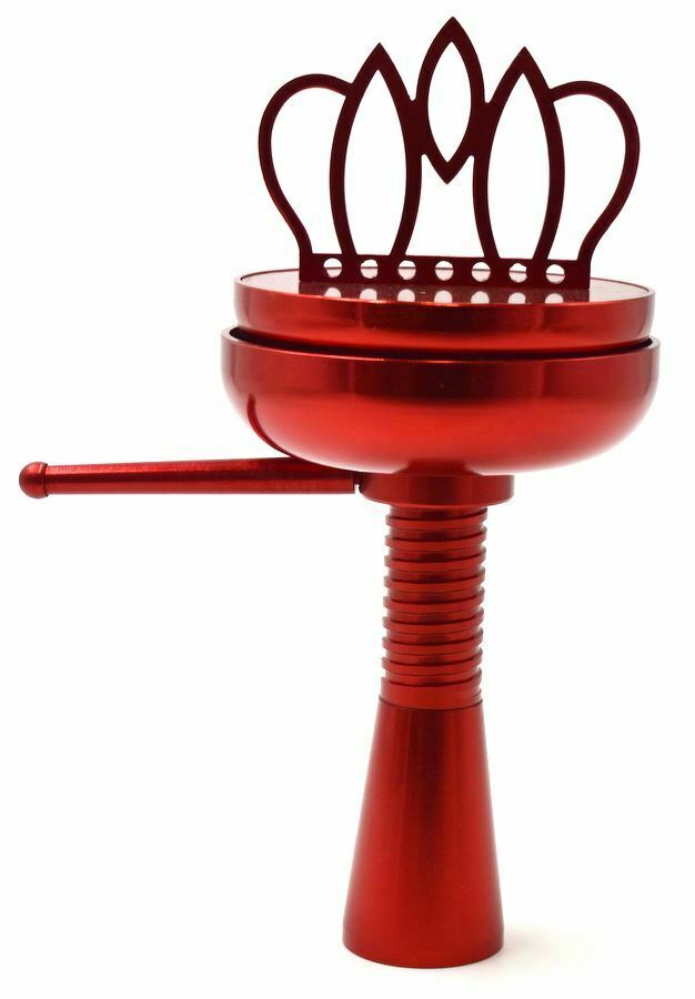 New Red Crown Metal Bowl Hookah Shisha Pipe Vapour No Foil Needed