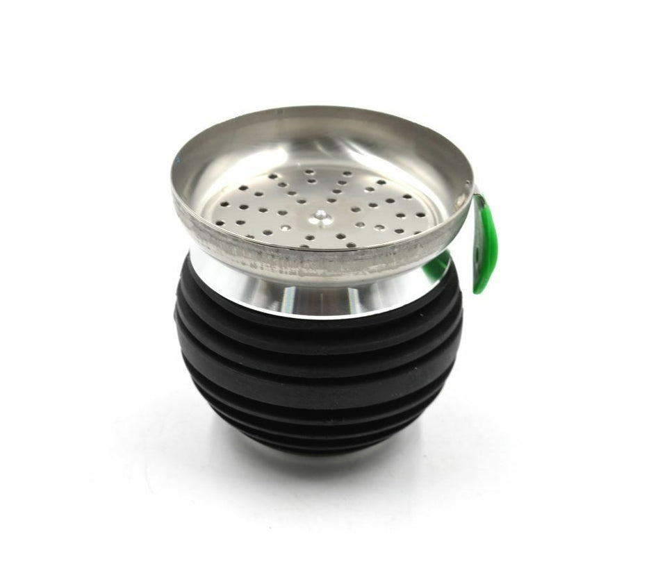 Hookah Bowl Shisha Black Apple Shape Metal Silicon Bowl