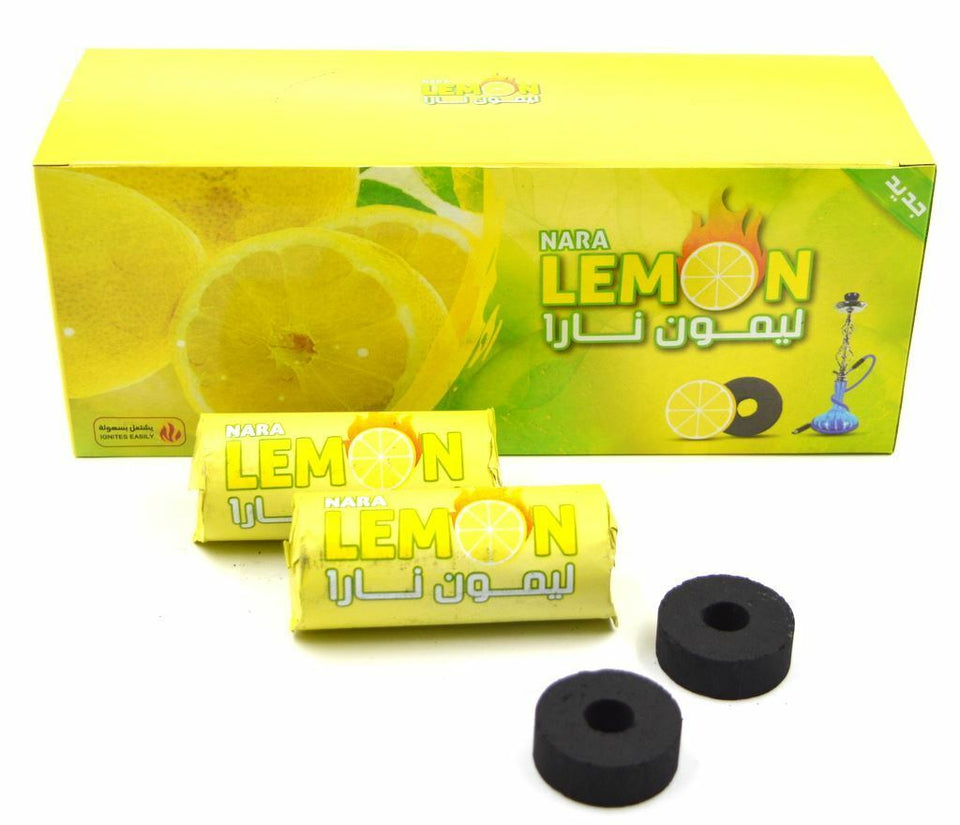 Lemon Nara Charcoal Coconut Charcoal Hookah Shisha Coals Full Pack 20 Rolls