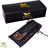 Drekis Pipes Rosewood Smoking Pipe Natural, Handmade Wood Bulldog Style