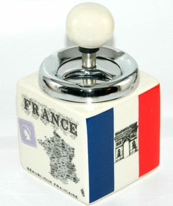 France Flag Eiffel Tower Ceramic Spinning Cigarette Ashtray