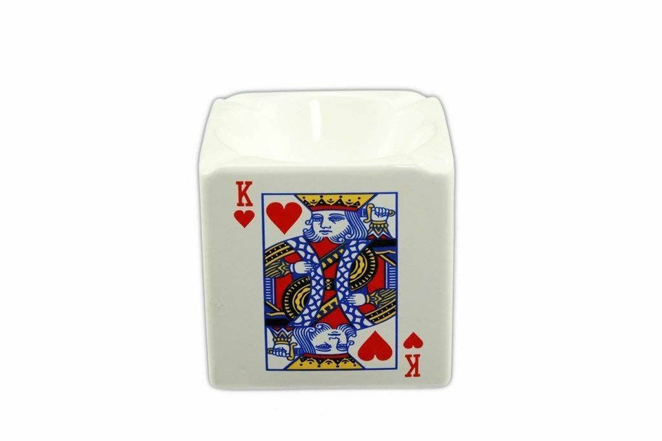 Poker Hearts Playing Cards Ceramic Cigarette Ashtray Smoking Accessoris Square