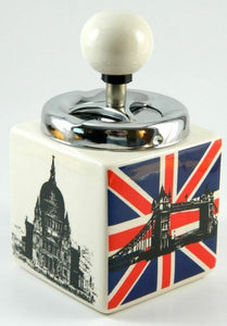 Great Britain England Flag Bridge London Ceramic Spinning Cigarette Ashtray