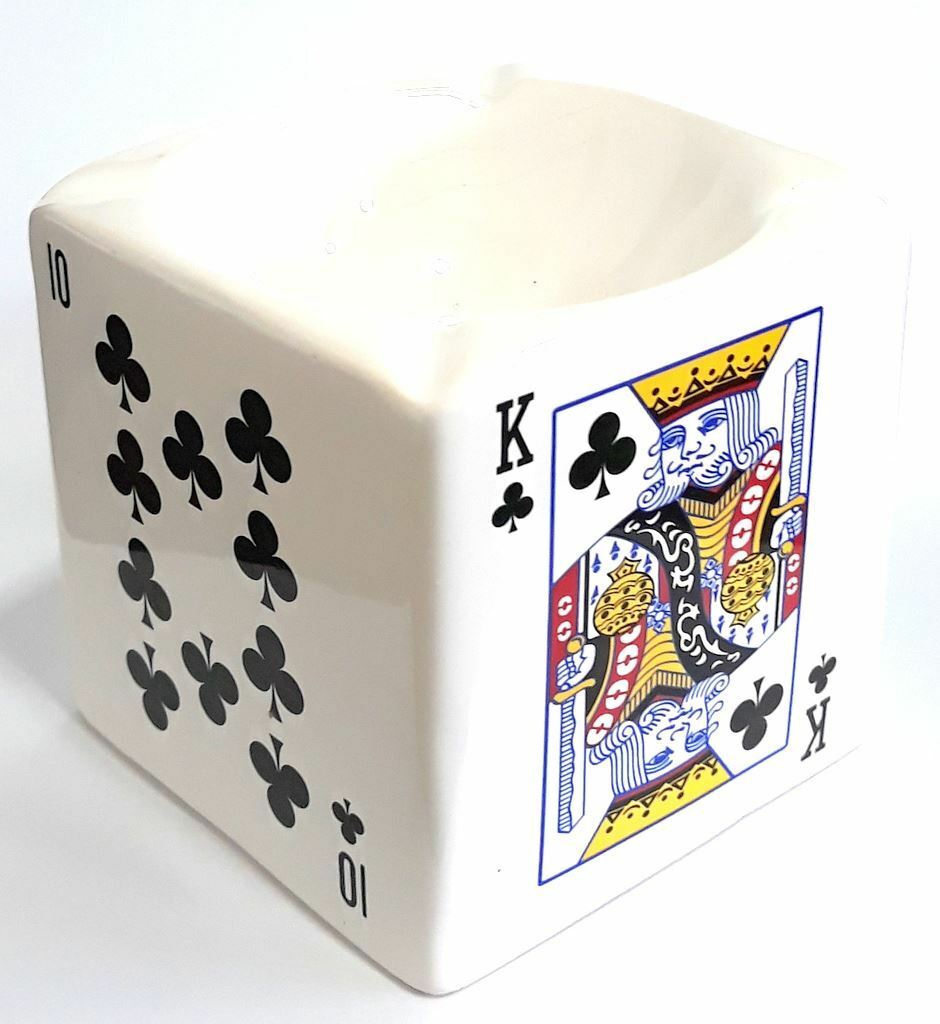 Poker Clubs Playing Cards Ceramic Cigarette Ashtray Smoking Accessories Square